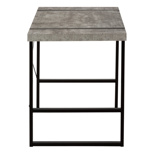 I 7661 Computer Desk - 48"L / Grey Concrete-Look / Black Metal - Furniture Depot