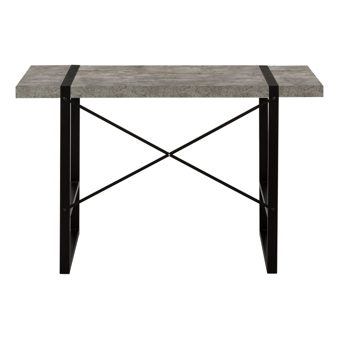 I 7661 Computer Desk - 48"L / Grey Concrete-Look / Black Metal - Furniture Depot