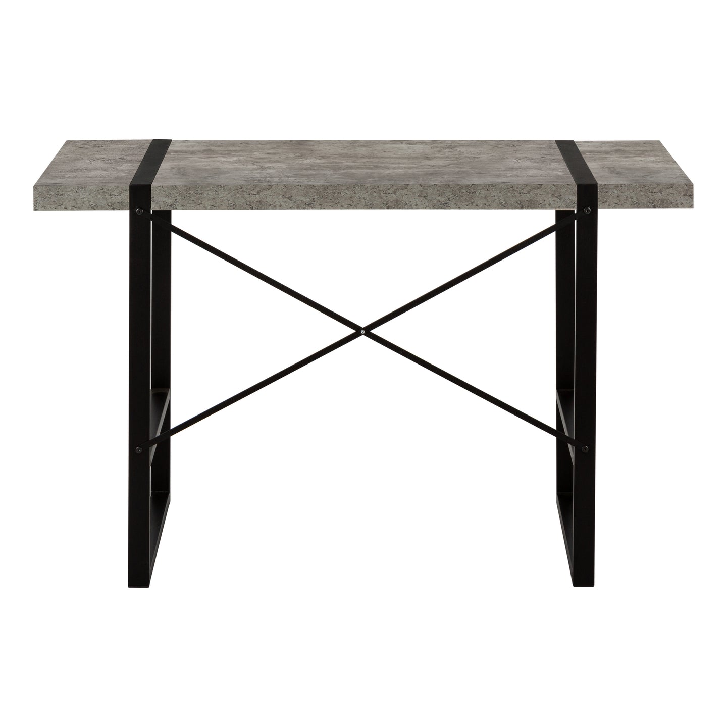 I 7661 Computer Desk - 48"L / Grey Concrete-Look / Black Metal - Furniture Depot