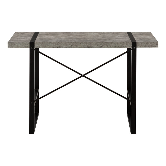 I 7661 Computer Desk - 48"L / Grey Concrete-Look / Black Metal - Furniture Depot