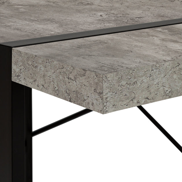 I 7661 Computer Desk - 48"L / Grey Concrete-Look / Black Metal - Furniture Depot