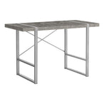 I 7662 Computer Desk - 48"L / Grey Concrete-Look / Silver Metal - Furniture Depot