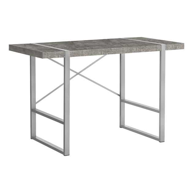 I 7662 Computer Desk - 48"L / Grey Concrete-Look / Silver Metal - Furniture Depot