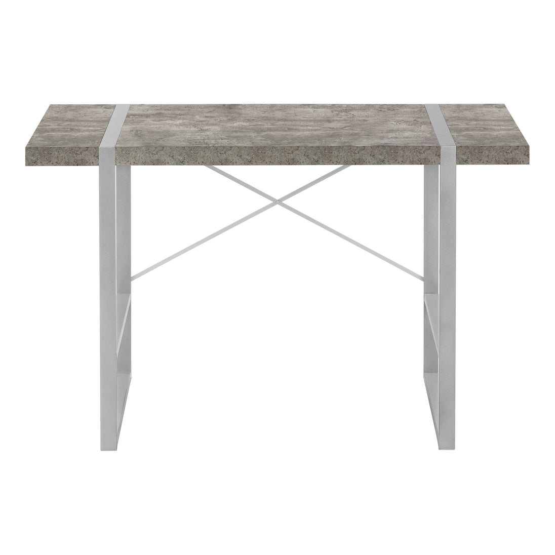 I 7662 Computer Desk - 48"L / Grey Concrete-Look / Silver Metal - Furniture Depot
