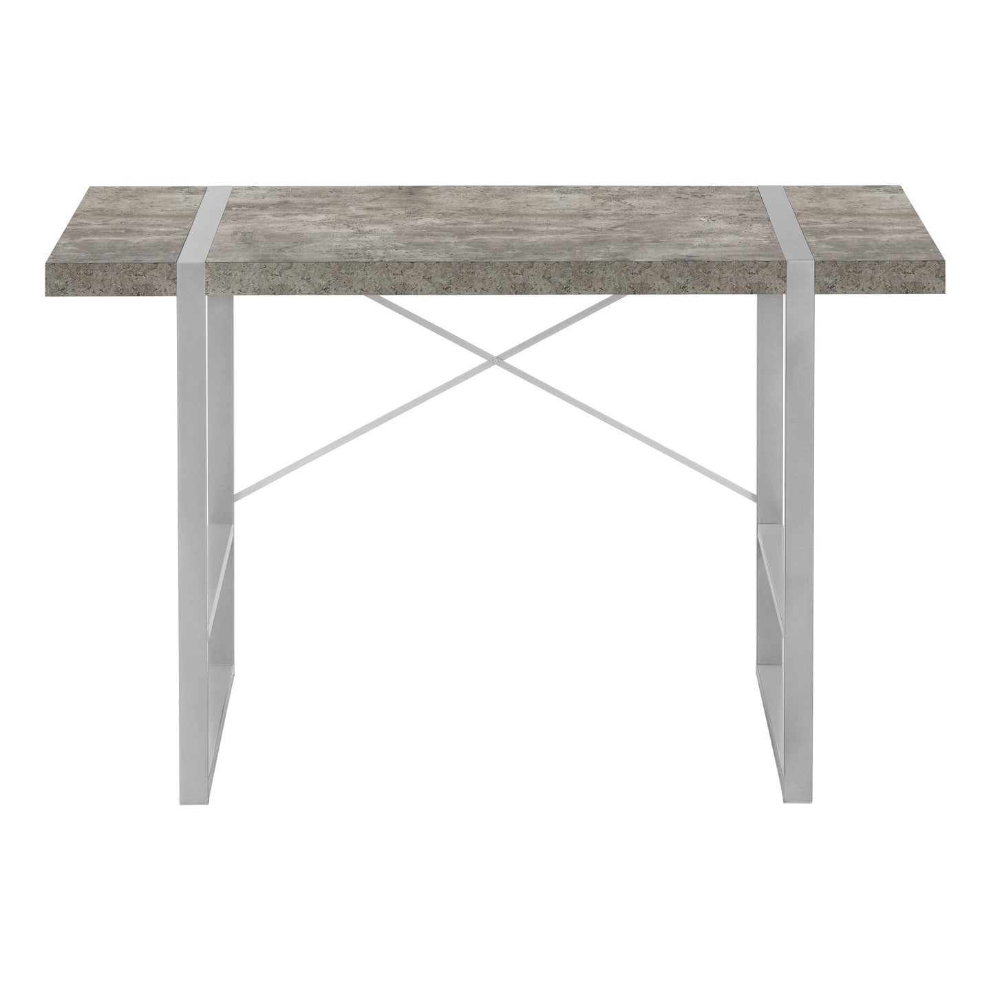 I 7662 Computer Desk - 48"L / Grey Concrete-Look / Silver Metal - Furniture Depot