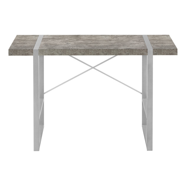 I 7662 Computer Desk - 48"L / Grey Concrete-Look / Silver Metal - Furniture Depot
