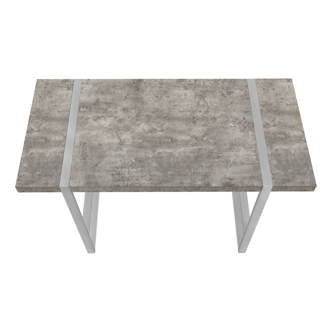 I 7662 Computer Desk - 48"L / Grey Concrete-Look / Silver Metal - Furniture Depot