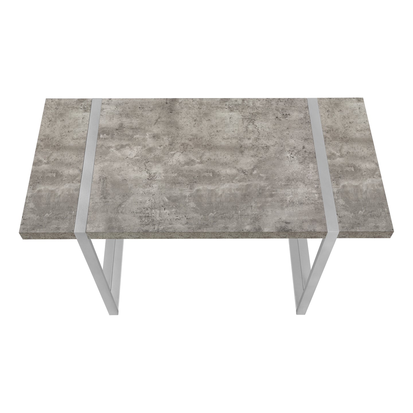 I 7662 Computer Desk - 48"L / Grey Concrete-Look / Silver Metal - Furniture Depot