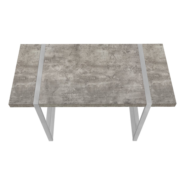 I 7662 Computer Desk - 48"L / Grey Concrete-Look / Silver Metal - Furniture Depot