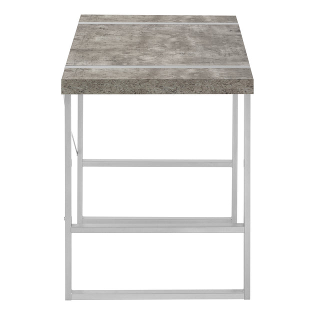 I 7662 Computer Desk - 48"L / Grey Concrete-Look / Silver Metal - Furniture Depot