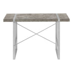 I 7662 Computer Desk - 48"L / Grey Concrete-Look / Silver Metal - Furniture Depot