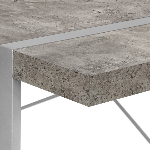 I 7662 Computer Desk - 48"L / Grey Concrete-Look / Silver Metal - Furniture Depot