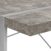 I 7662 Computer Desk - 48"L / Grey Concrete-Look / Silver Metal - Furniture Depot