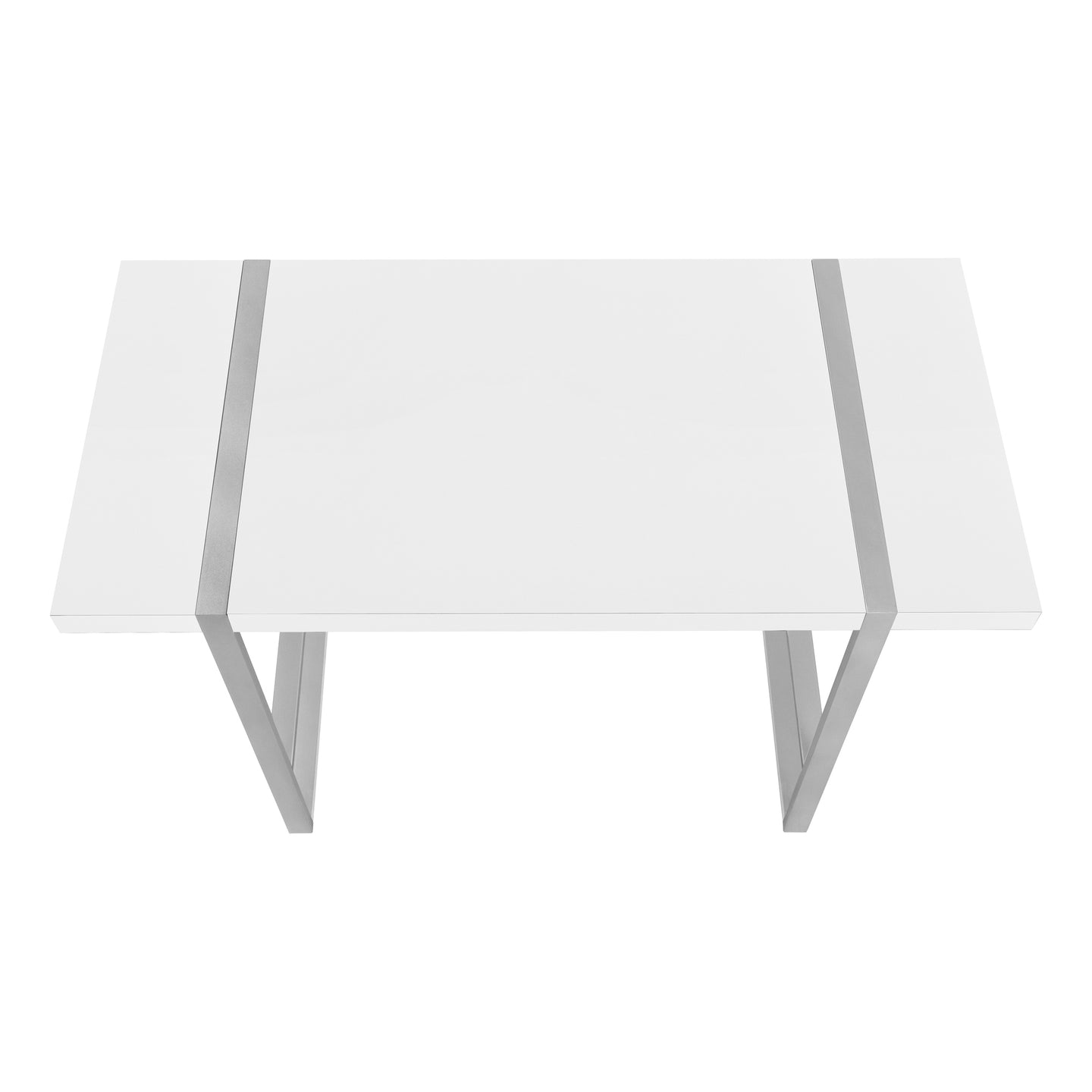 I 7663 Computer Desk - 48"L / White / Silver Metal - Furniture Depot