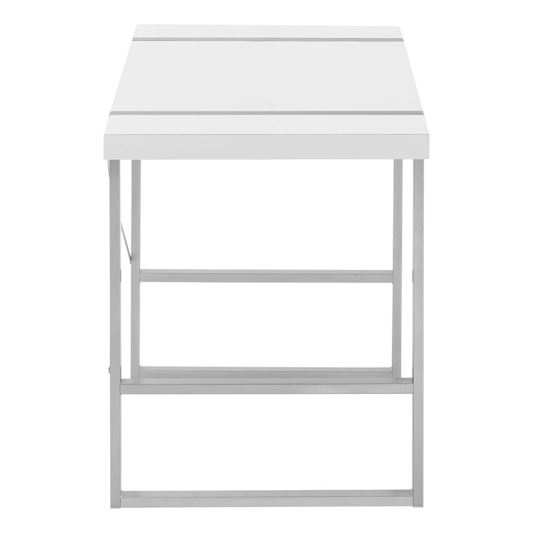 I 7663 Computer Desk - 48"L / White / Silver Metal - Furniture Depot