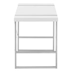 I 7663 Computer Desk - 48"L / White / Silver Metal - Furniture Depot