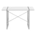 I 7663 Computer Desk - 48"L / White / Silver Metal - Furniture Depot