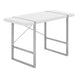 I 7663 Computer Desk - 48"L / White / Silver Metal - Furniture Depot