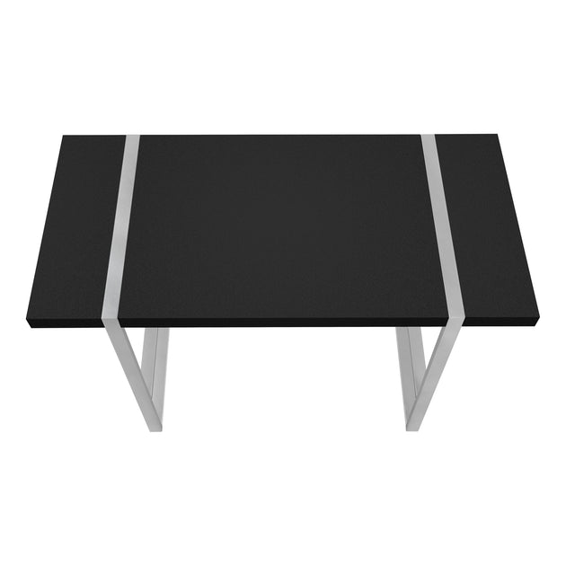 I 7664 Computer Desk - 48"L / Black / Silver Metal - Furniture Depot