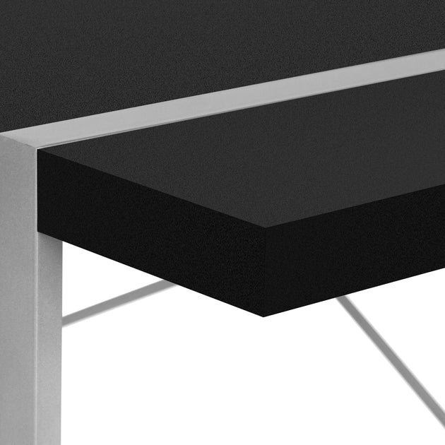 I 7664 Computer Desk - 48"L / Black / Silver Metal - Furniture Depot