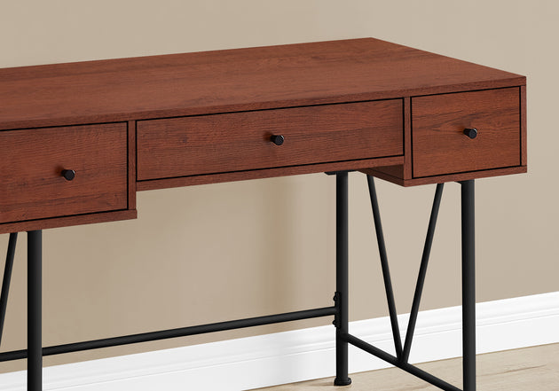 I 7671 Computer Desk - 48"L / Cherry / Black Metal - Furniture Depot (7881149219064)