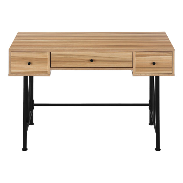 I 7672 Computer Desk - 48"L / Light Reclaimed Wood / Black Metal - Furniture Depot