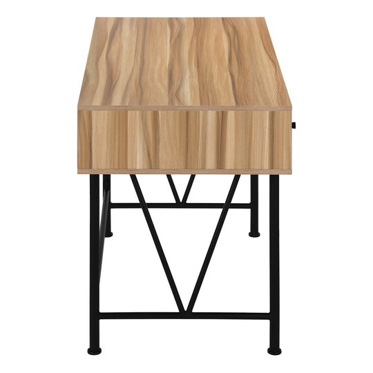 I 7672 Computer Desk - 48"L / Light Reclaimed Wood / Black Metal - Furniture Depot