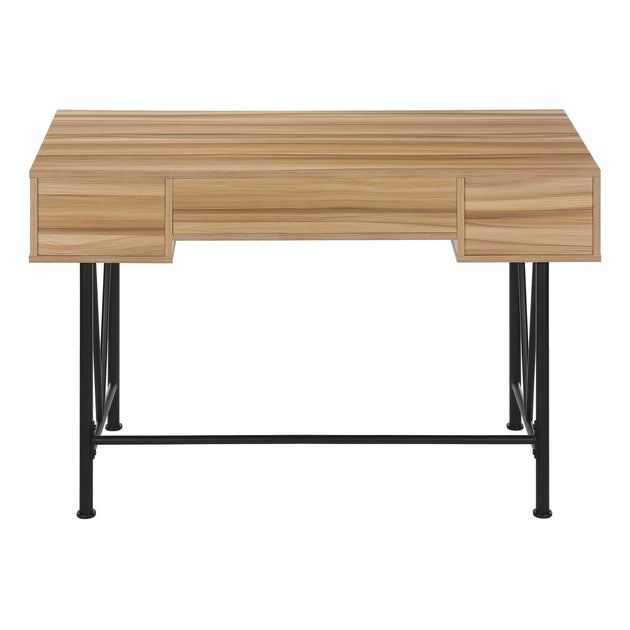 I 7672 Computer Desk - 48"L / Light Reclaimed Wood / Black Metal - Furniture Depot