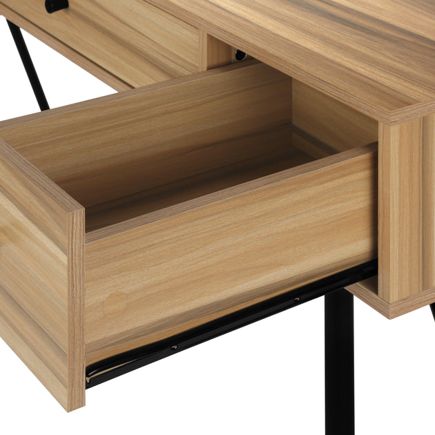 I 7672 Computer Desk - 48"L / Light Reclaimed Wood / Black Metal - Furniture Depot