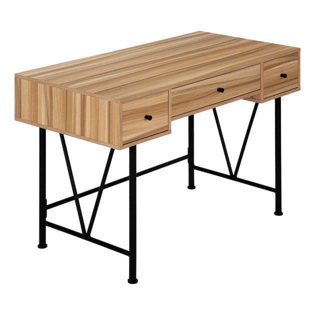 I 7672 Computer Desk - 48"L / Light Reclaimed Wood / Black Metal - Furniture Depot
