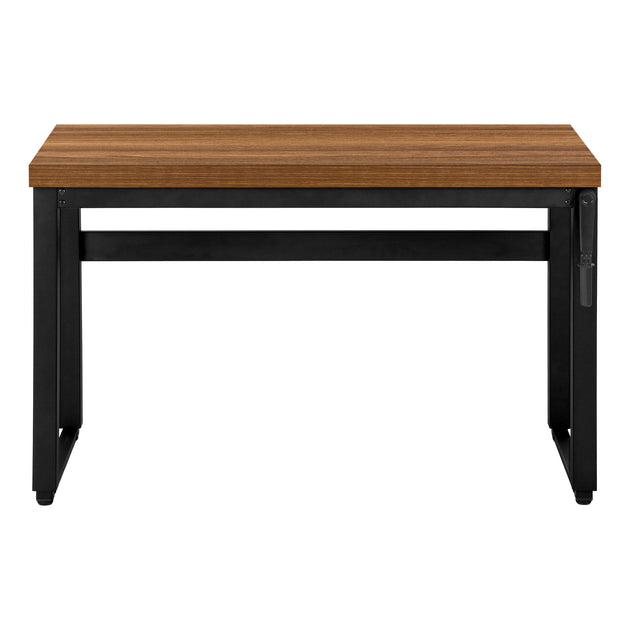 I 7675 Computer Desk - 48"L / Walnut / Adj.Height/ Black Metal - Furniture Depot (7881149579512)