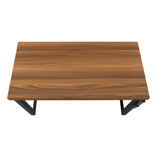 I 7675 Computer Desk - 48"L / Walnut / Adj.Height/ Black Metal - Furniture Depot (7881149579512)