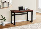 I 7676 Computer Desk - 48"L / Cherry / Adj.Height/ Black Metal - Furniture Depot