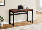 I 7676 Computer Desk - 48"L / Cherry / Adj.Height/ Black Metal - Furniture Depot
