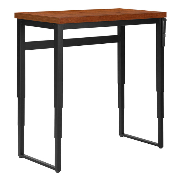I 7676 Computer Desk - 48"L / Cherry / Adj.Height/ Black Metal - Furniture Depot
