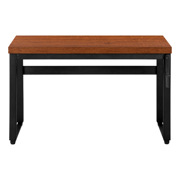 I 7676 Computer Desk - 48"L / Cherry / Adj.Height/ Black Metal - Furniture Depot