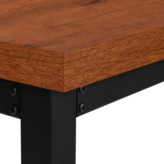 I 7676 Computer Desk - 48"L / Cherry / Adj.Height/ Black Metal - Furniture Depot