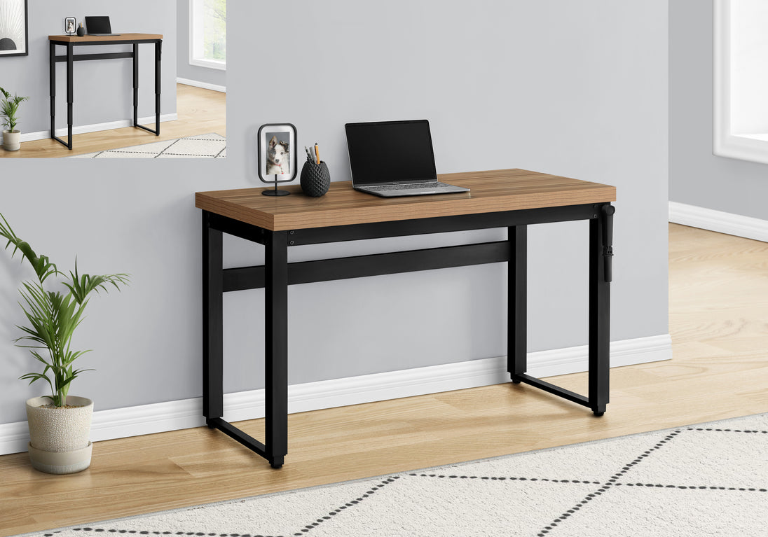 I 7677 Computer Desk - 48"L / Reclaimed Wood / Adj.Height/ Black - Furniture Depot
