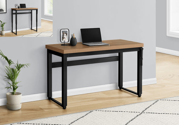 I 7677 Computer Desk - 48"L / Reclaimed Wood / Adj.Height/ Black - Furniture Depot