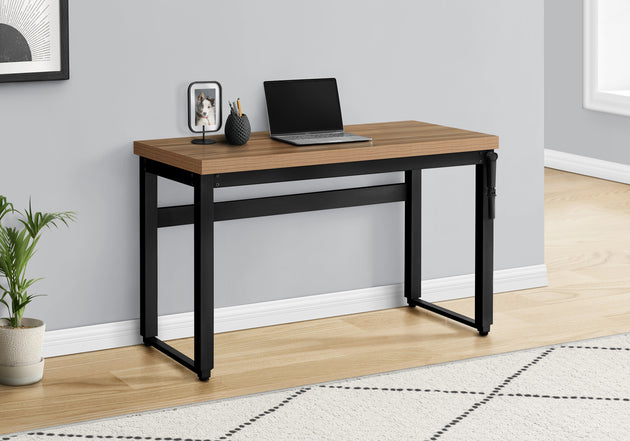 I 7677 Computer Desk - 48"L / Reclaimed Wood / Adj.Height/ Black - Furniture Depot