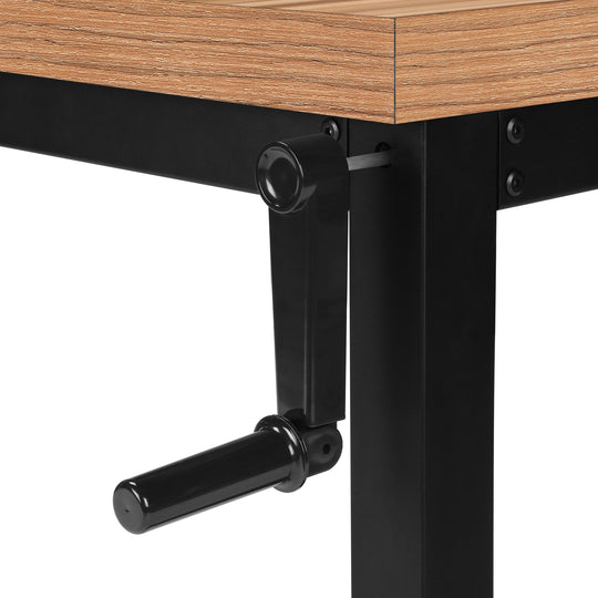 I 7677 Computer Desk - 48"L / Reclaimed Wood / Adj.Height/ Black - Furniture Depot