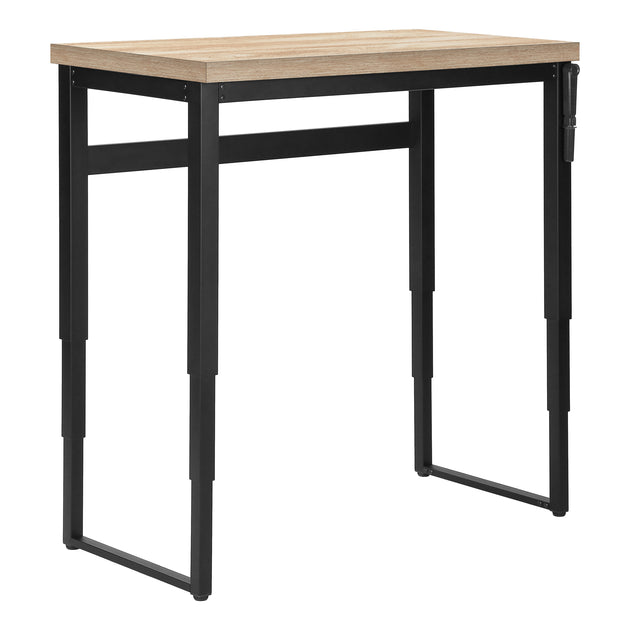 I 7678 Computer Desk - 48"L / Natural / Adj.Height/ Black Metal - Furniture Depot