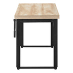 I 7678 Computer Desk - 48"L / Natural / Adj.Height/ Black Metal - Furniture Depot
