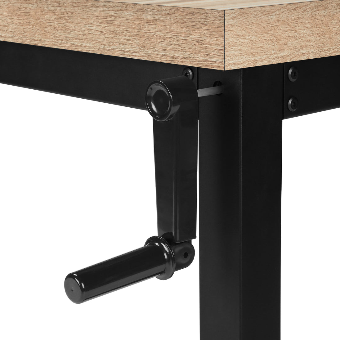 I 7678 Computer Desk - 48"L / Natural / Adj.Height/ Black Metal - Furniture Depot