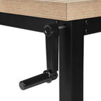I 7678 Computer Desk - 48"L / Natural / Adj.Height/ Black Metal - Furniture Depot