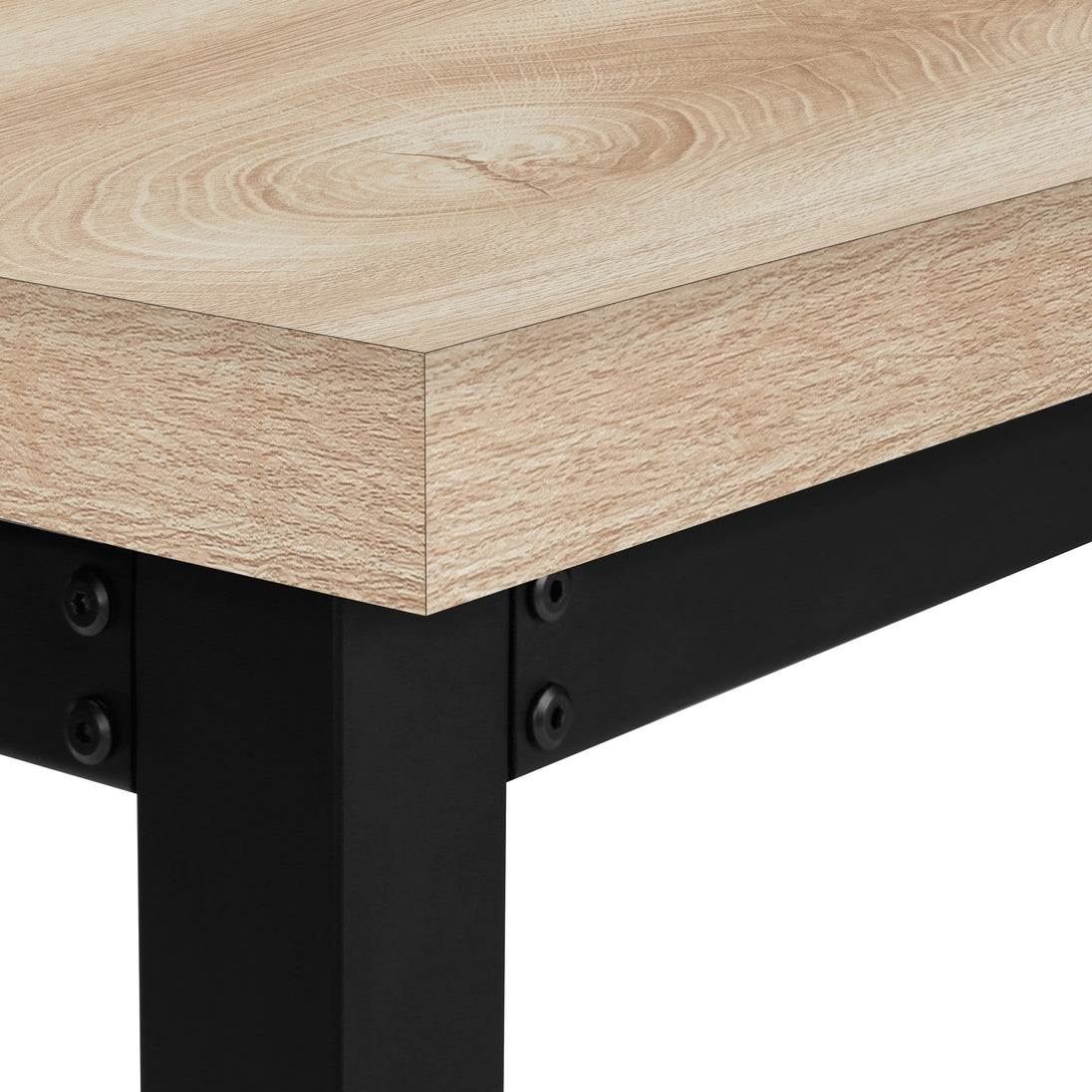 I 7678 Computer Desk - 48"L / Natural / Adj.Height/ Black Metal - Furniture Depot