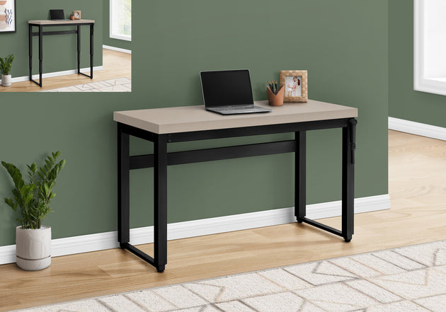 I 7679 Computer Desk - 48"L / Modern Taupe / Adj.Height/ Black - Furniture Depot (7881150529784)