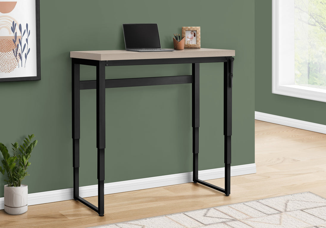 I 7679 Computer Desk - 48"L / Modern Taupe / Adj.Height/ Black - Furniture Depot (7881150529784)
