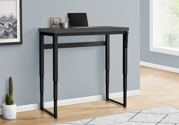 I 7680 Computer Desk - 48"L / Modern Grey / Adj.Height/ Black - Furniture Depot