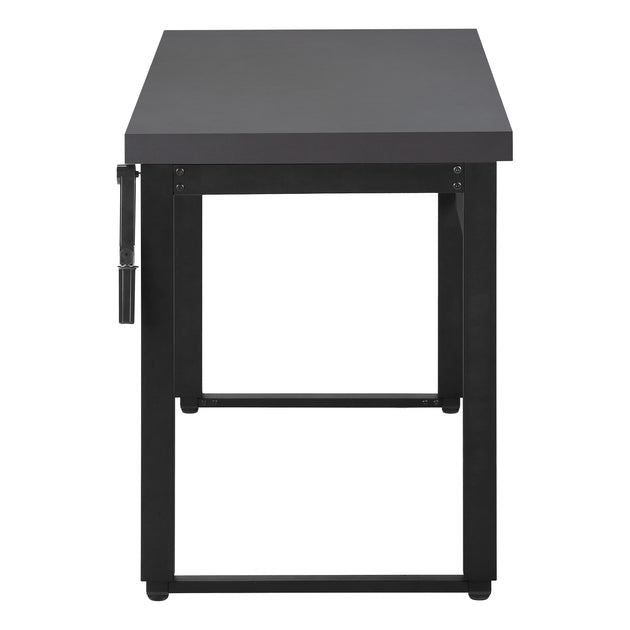 I 7680 Computer Desk - 48"L / Modern Grey / Adj.Height/ Black - Furniture Depot